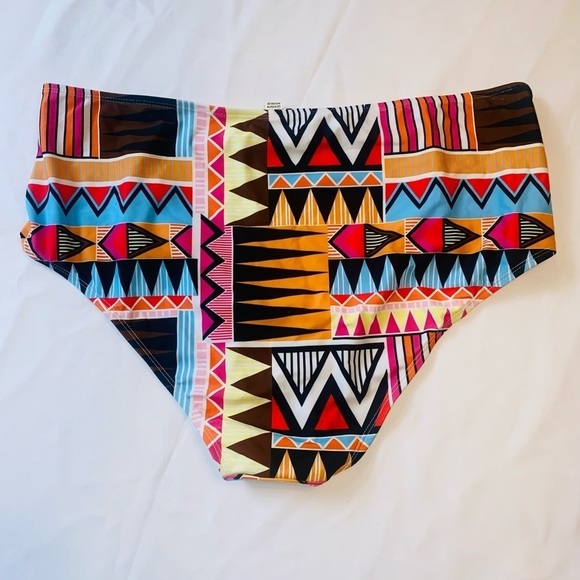 NWOT Aztec Geo Print High Waisted Bikini Bottom Size 5X - Picture 3 of 6